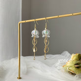 Jellyfish Dangle Earrings - Cute Blue Jellyfish Earrings Dangle - Unique Earrings - Beach vibes Earrings